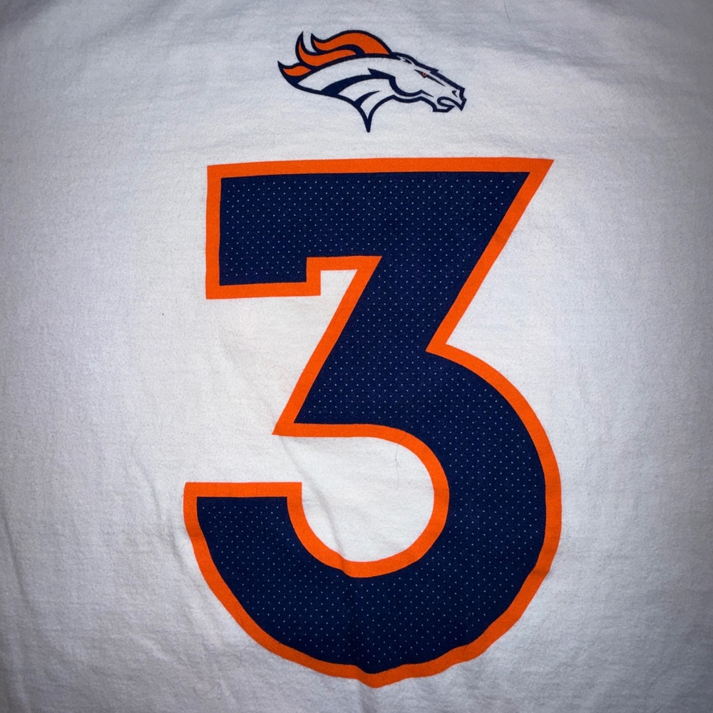 Nike Denver Broncos Russell Wilson T-Shirt Mens XXL White Graphic Tee